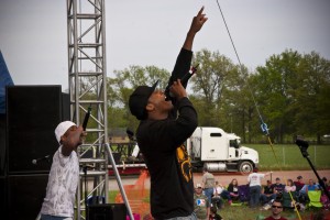 Lecrae, a popular Christian rapper, performs Photo by John Goodman Used under Creative Commons License