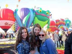Jordan Hepler, Heather Cox and Ronna Fisher at Albuquerque, New Mexico's annual hot air balloon festival Photo by Jordan Hepler