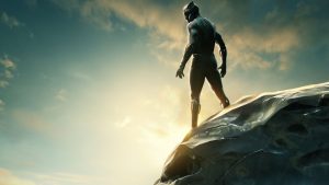 Black Panther standing on a cliff edge