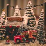 A Christmas figurine scene