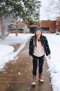 Student in the snow