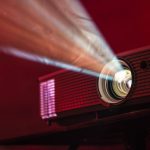 A movie theater projector