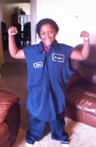 Williams on Halloween as a child